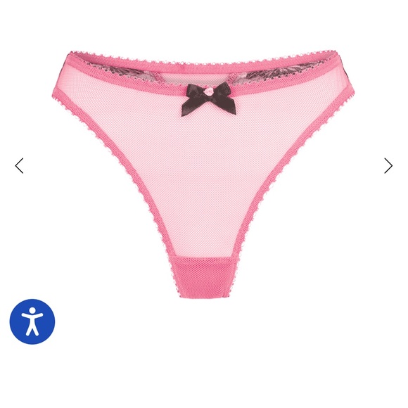 Pink and Black Lace Bra and Panty Set - Picture 5 of 7